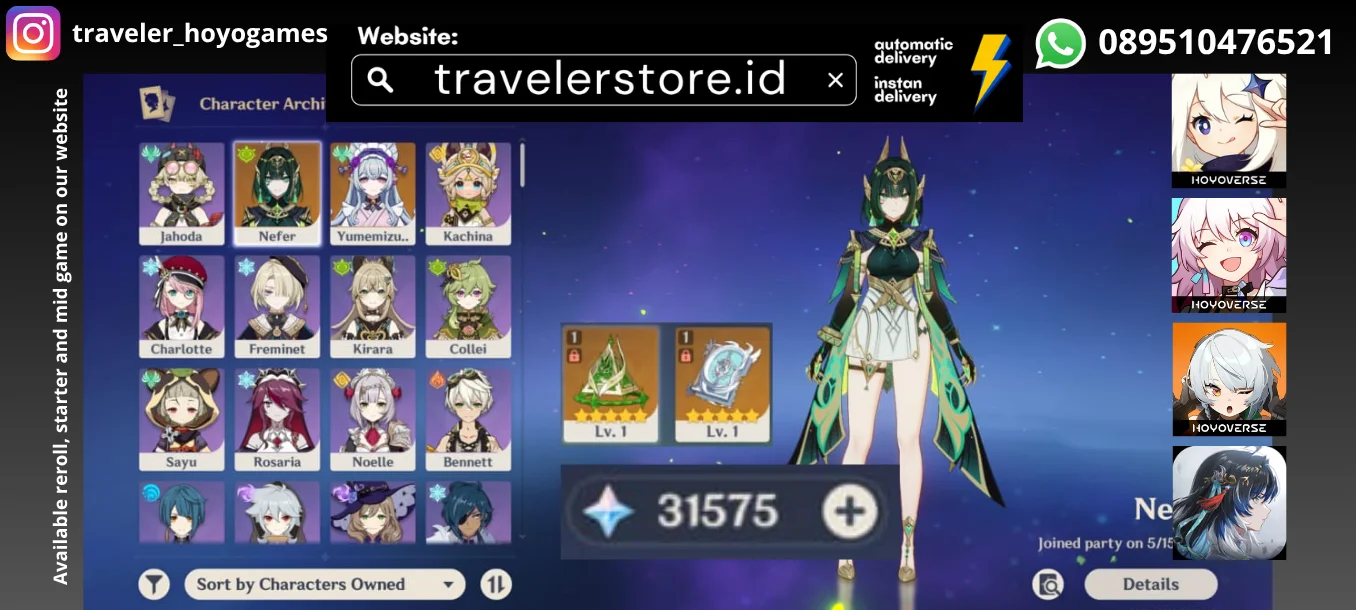 Nefer Sign + 31000 Primogems MC Male UserOnly