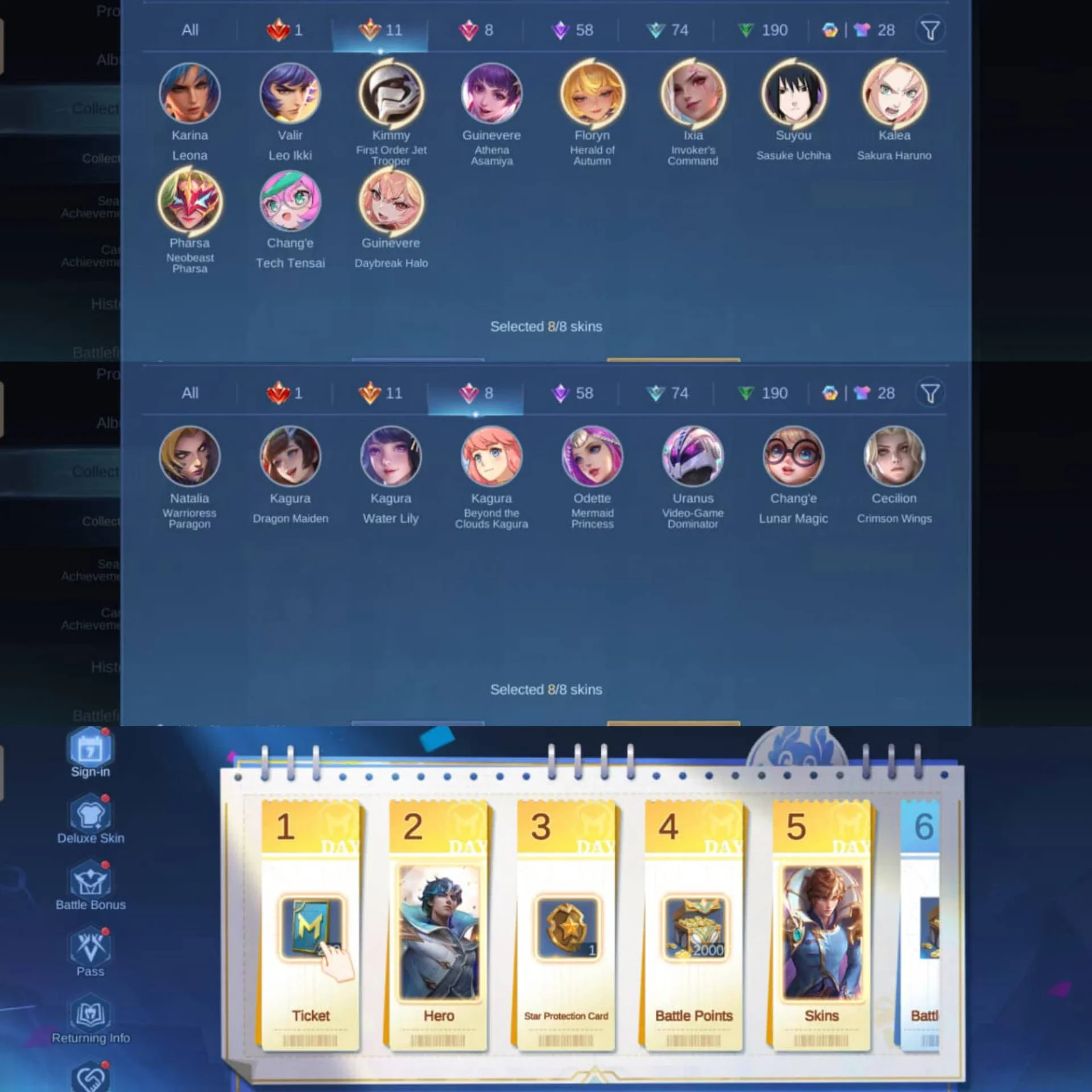 LEGEND LUNOX, PHARSA NEO, NARUTO SUYOU KALEA, 2 ASPIRANT, DLL