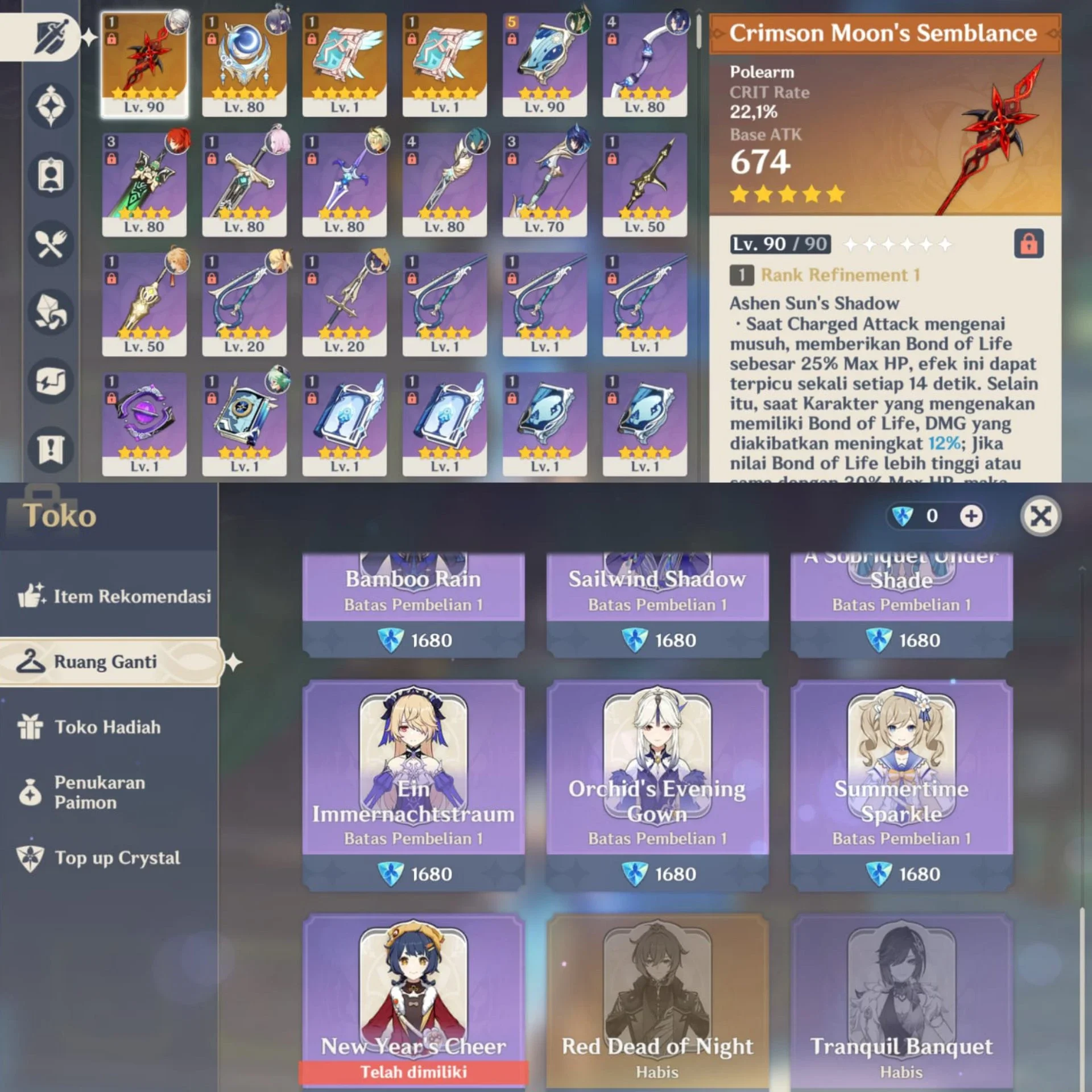DILUC SKIN + YELAN SKIN MURAH!