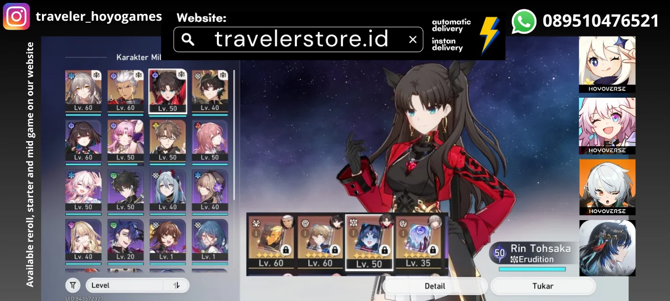 Tohsaka Rin Sign + Archer Sign  + DanhengPT MC Female AR 40 All Unset