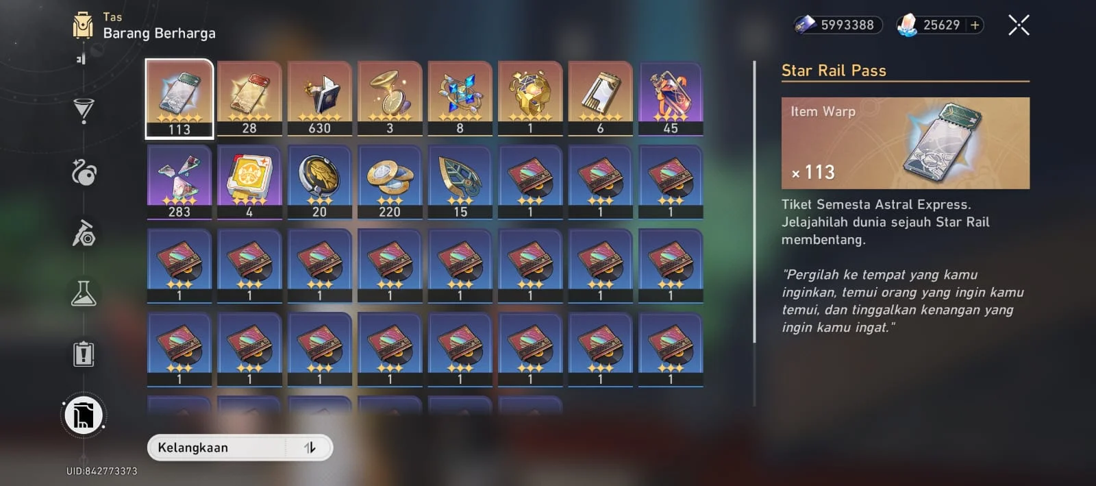 Akun HSR REROLL