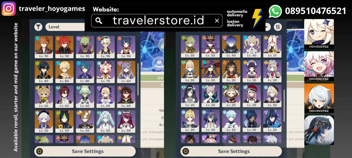 AKUN PRIBADI ADMIN: 7 Sign | 23 Limited Character + 9 Limited Weapon | MC Male All Set No Minus