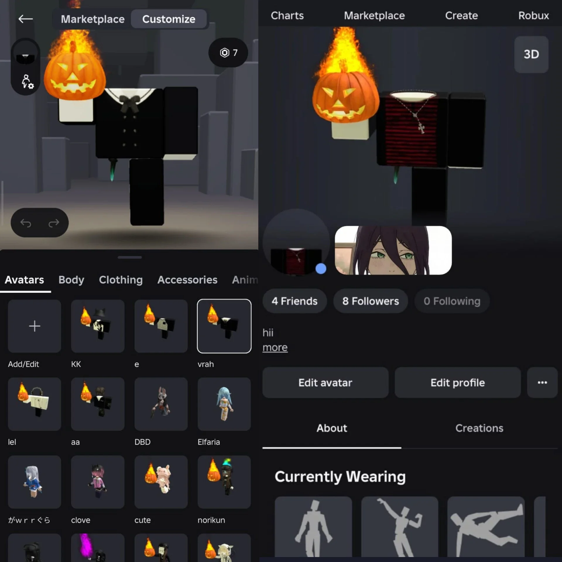 AKUN ROBLOX HEADLESS & KORBLOX + INVENTORY RAME