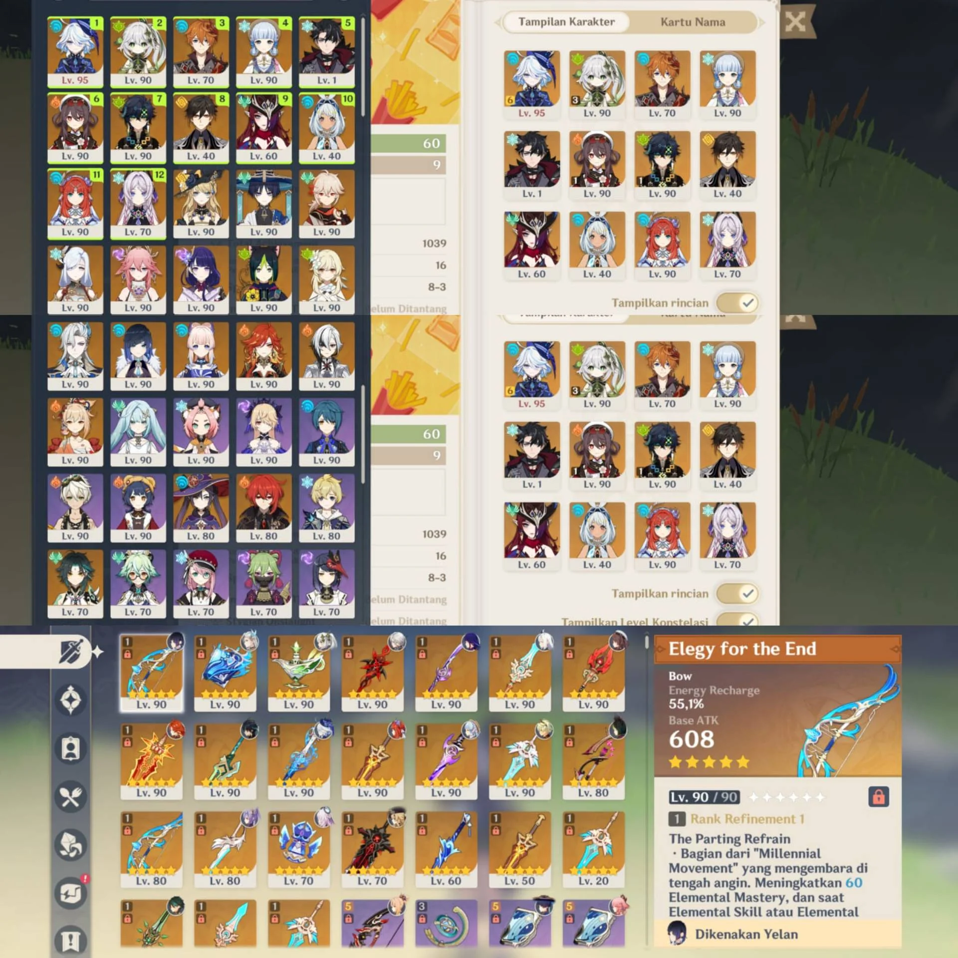 AKUN GAHAR 3 SKIN WAIPU (AYAYA, NILOU, HUTAO)