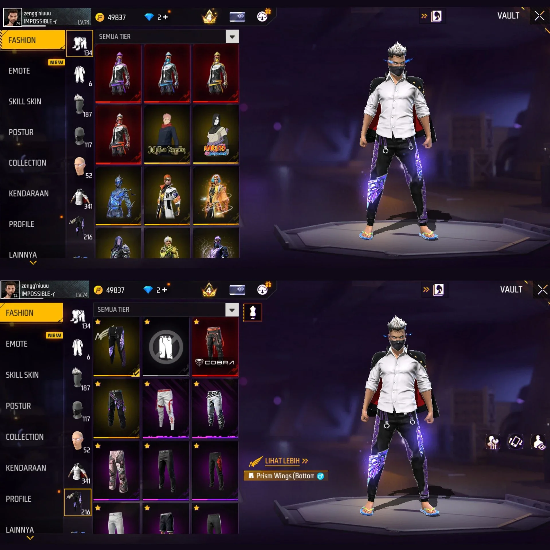 JUAL AKUN FF SATSET