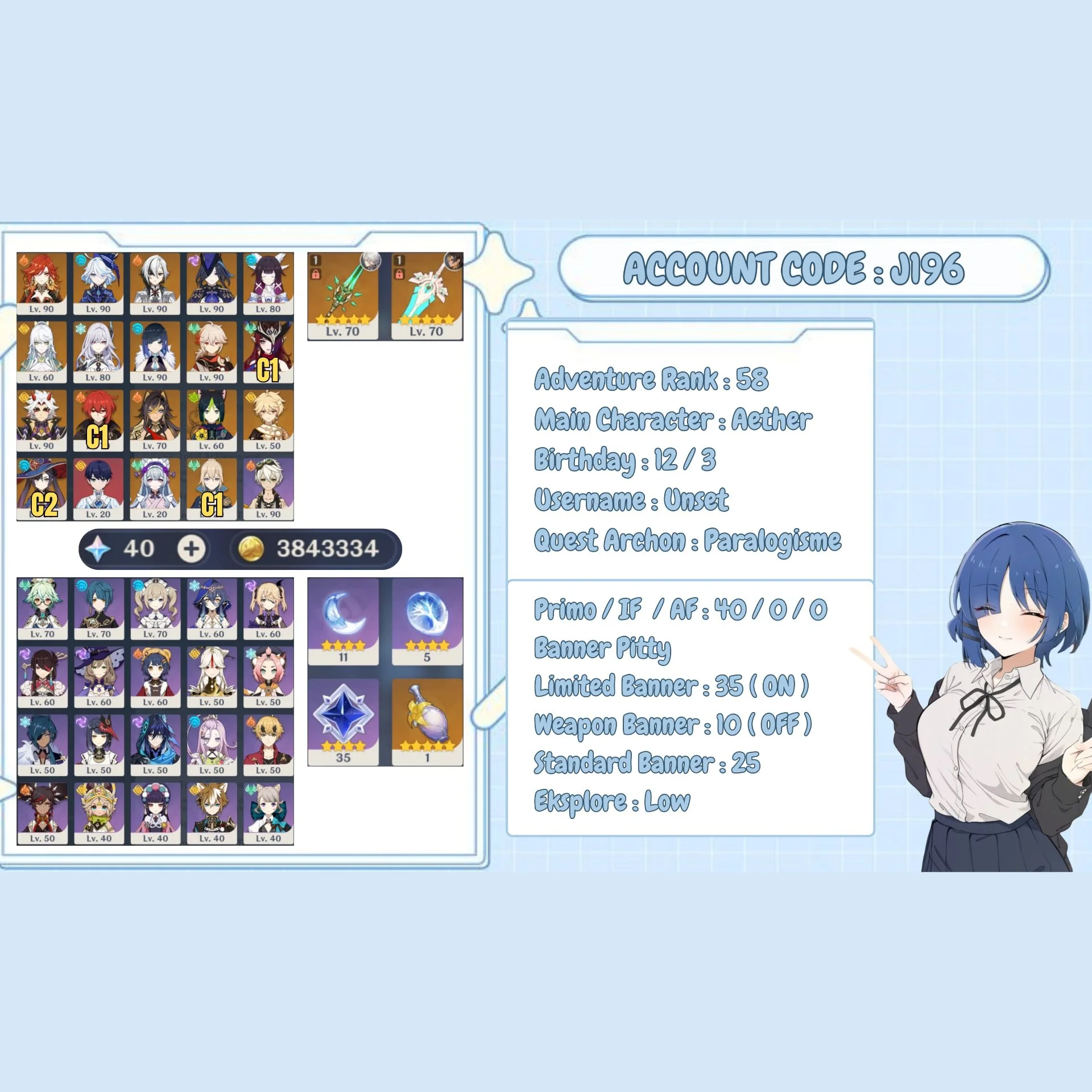 17 CHAR 5 STARS | MID GAME
