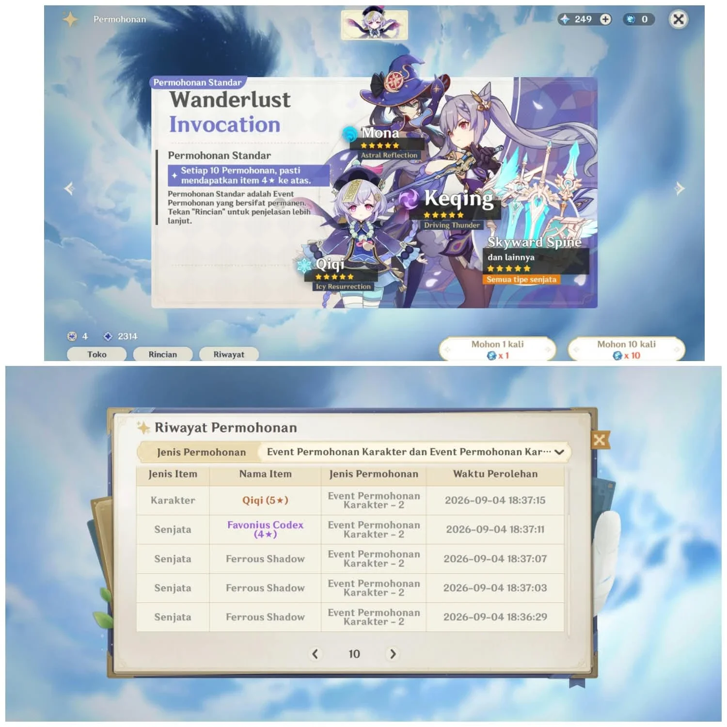 AKUN GENSHIN ENDGAME BAGUS