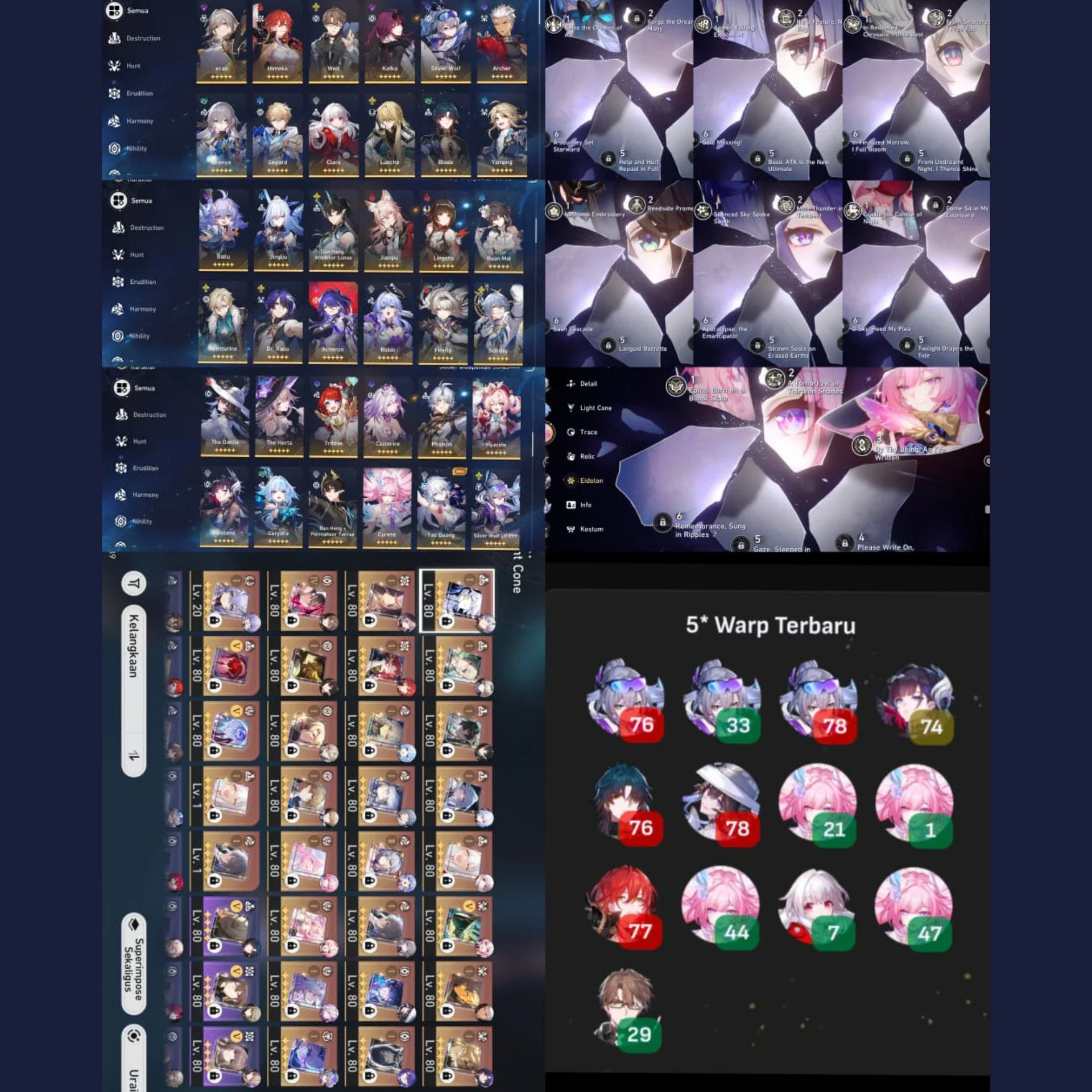 WTS HONKAI STARRAIL ENDGAME | TL 70