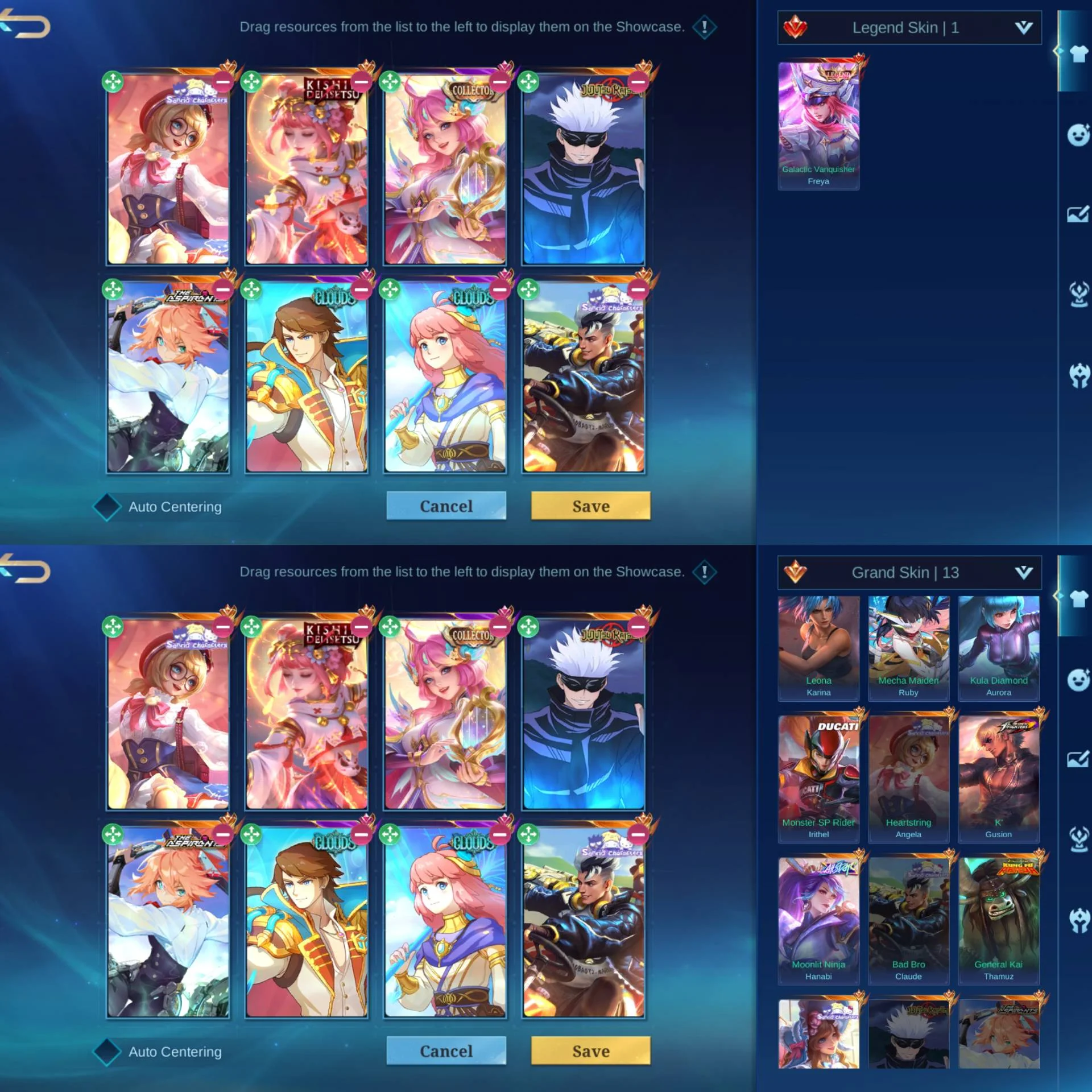 1 LEGEND FREYA, 3 KOF AURORA GUSION KARINA, 3 SATRIO ANGELA CLAUDE FLORYN