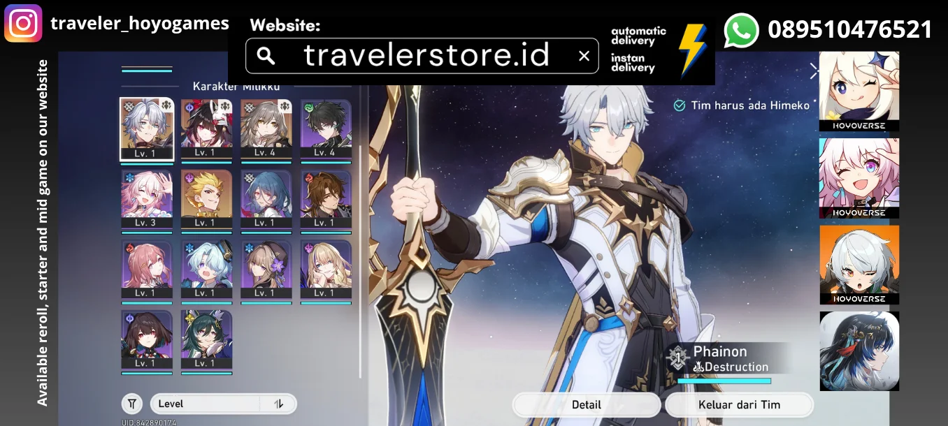 Phainon + Sparkle Gilgamesh TL 4 MC Female All Unset