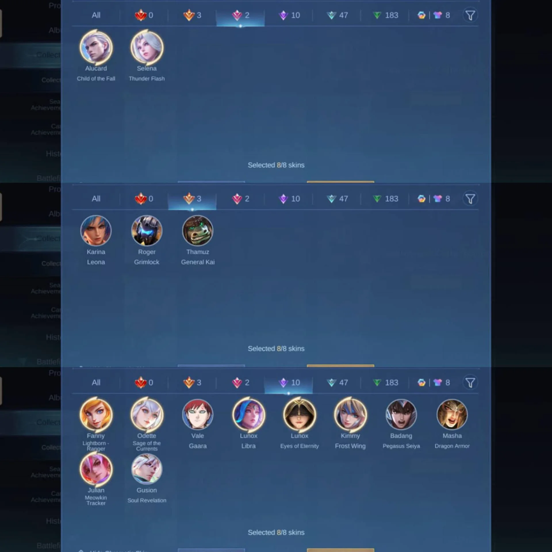 LUCKYBOX ALUCARD SELENA, ZODIAC LUNOX, LIGHTBORN FANNY