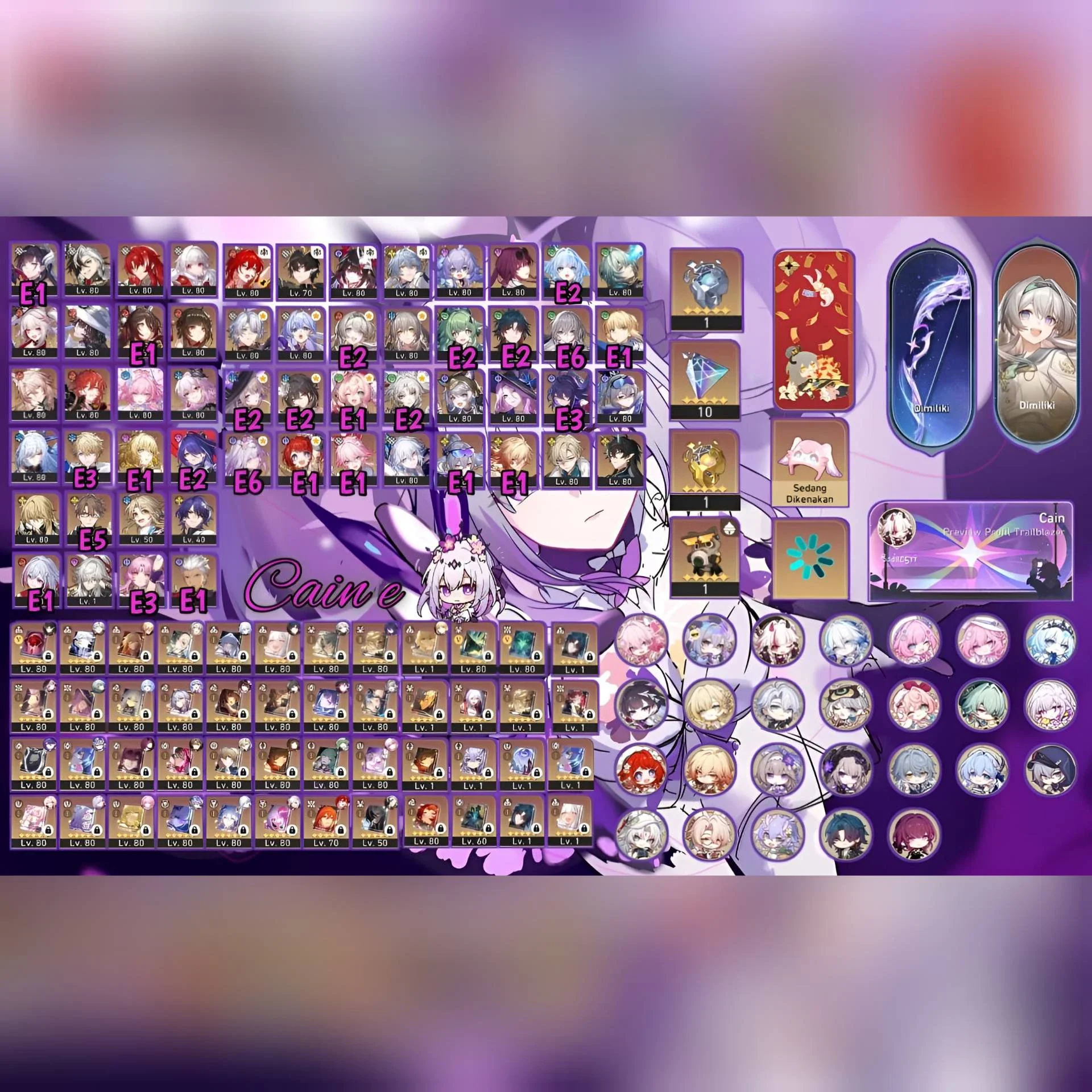 AKUN BANYAK EIDOLON CHAR, SKIN FIREFLY & BOW CYRENE, 26 AVATAR BP DLL