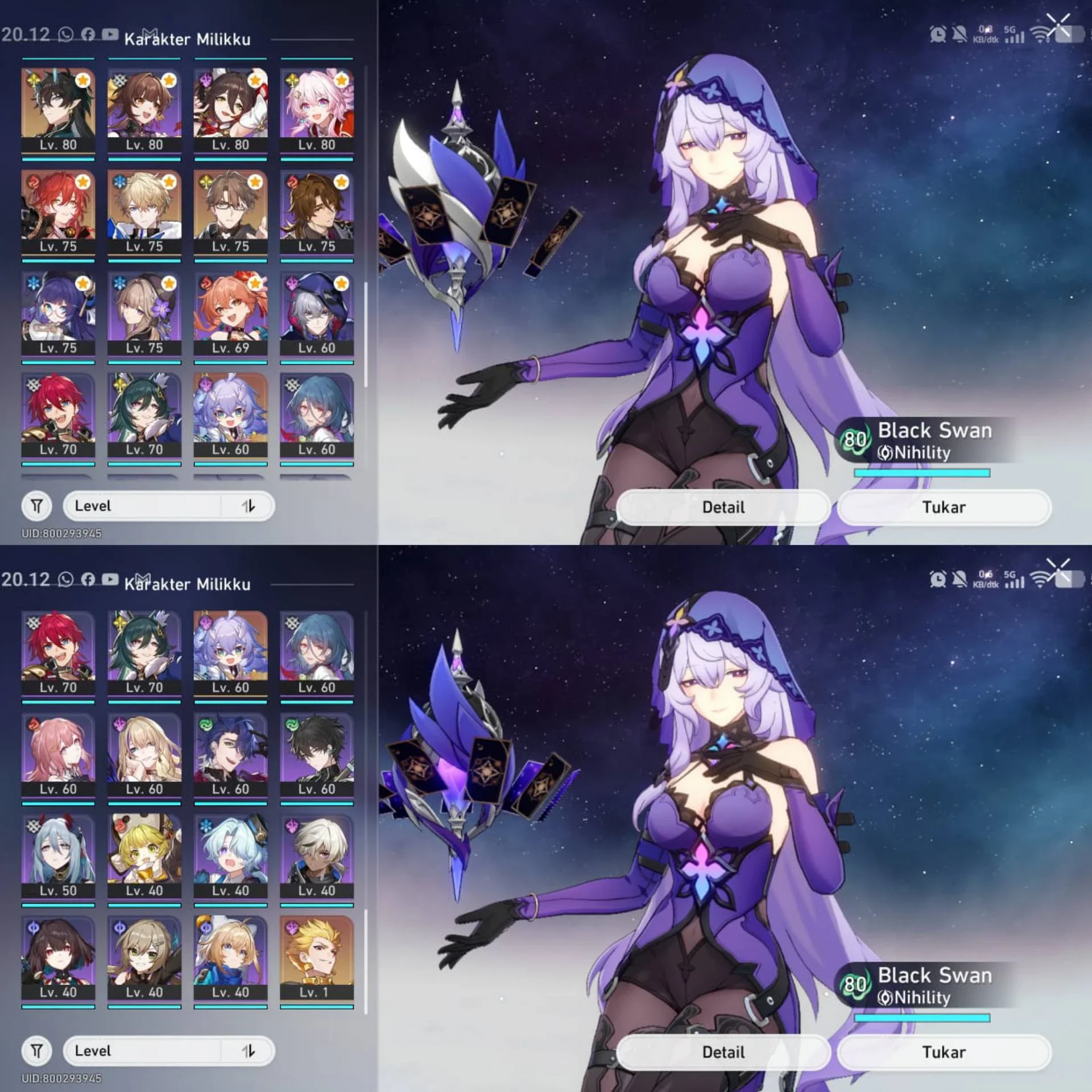 WTS AKUN HSR MID/END GAME - WHALE/DOLPHIN READY