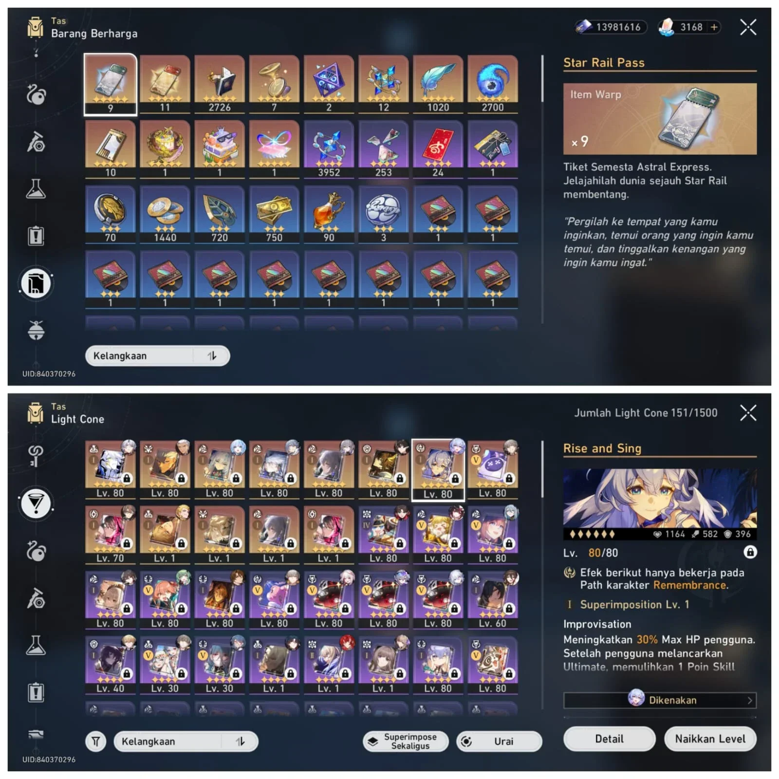 AKUN PRIBADI, 3 TIM PREM WELL BUILD + 10K STELLAR JADE