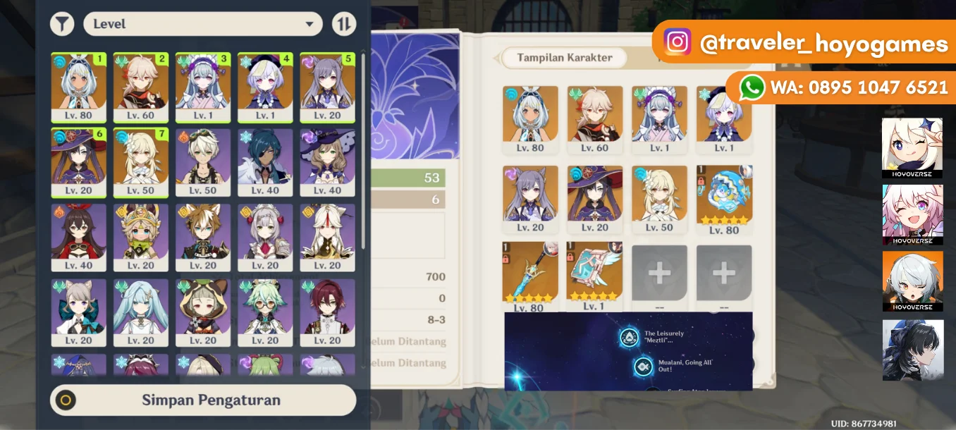Mualani C2 Sign + Kazuha Sign AR 53 MC Aether