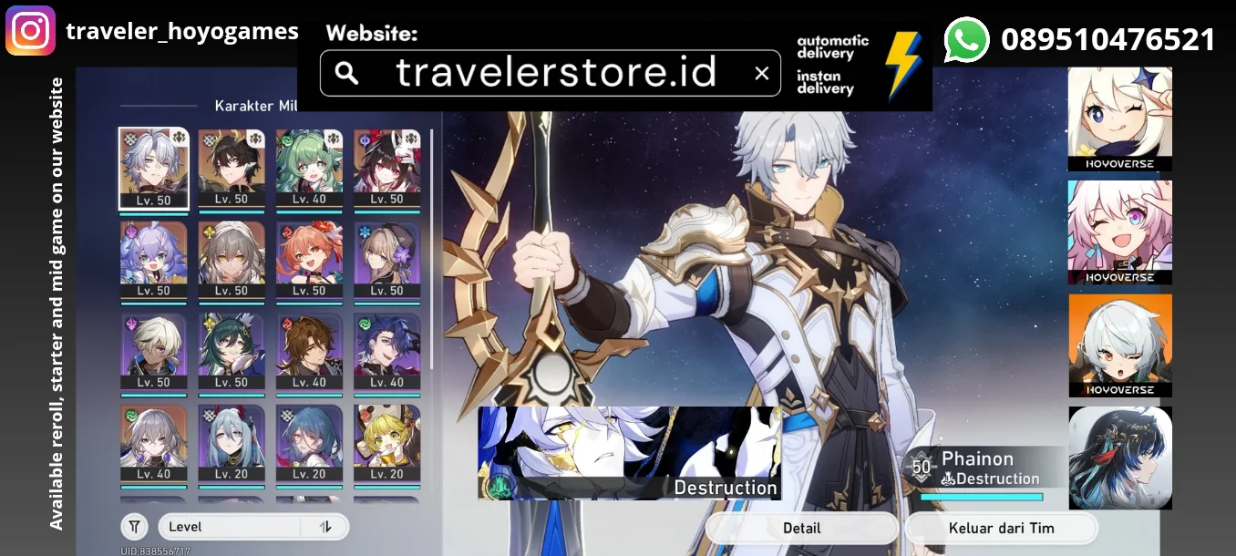 Phainon Sign + Danheng PT Sparkle TL 30 MC Male All Unset