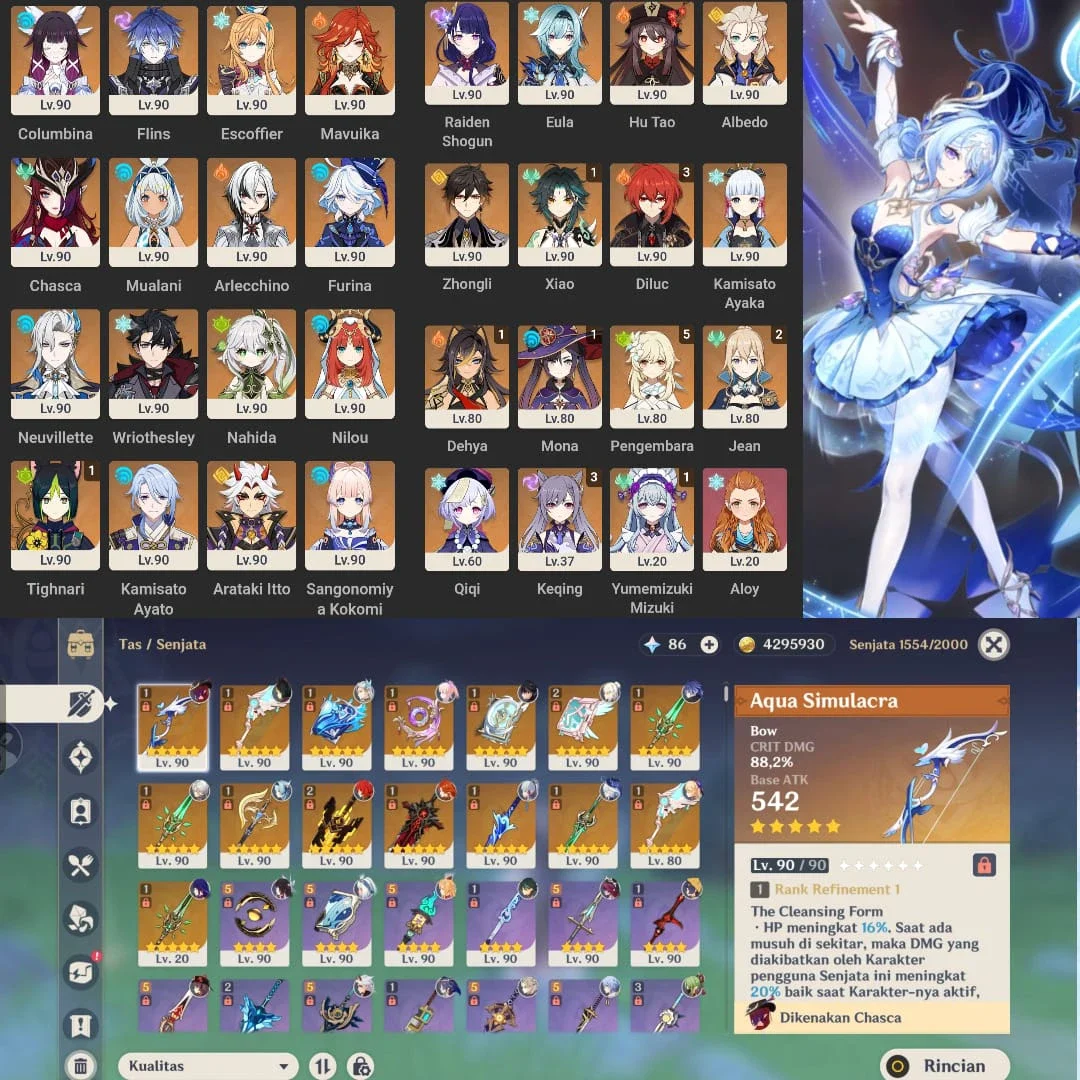 AKUN GENSHIN FLINS COLUMBINA (ODETTE BARU DAPET)