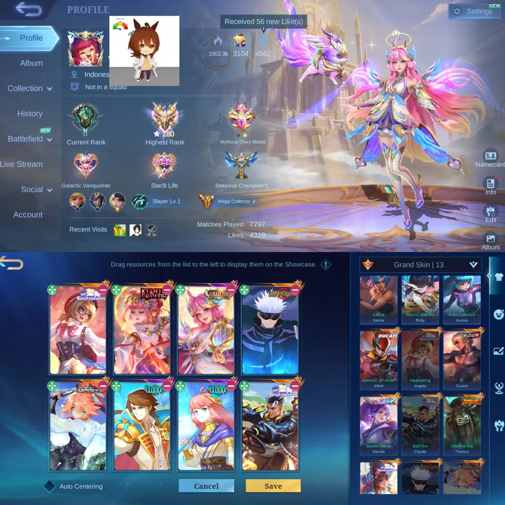 1 LEGEND FREYA, 3 KOF AURORA GUSION KARINA, 3 SATRIO ANGELA CLAUDE FLORYN