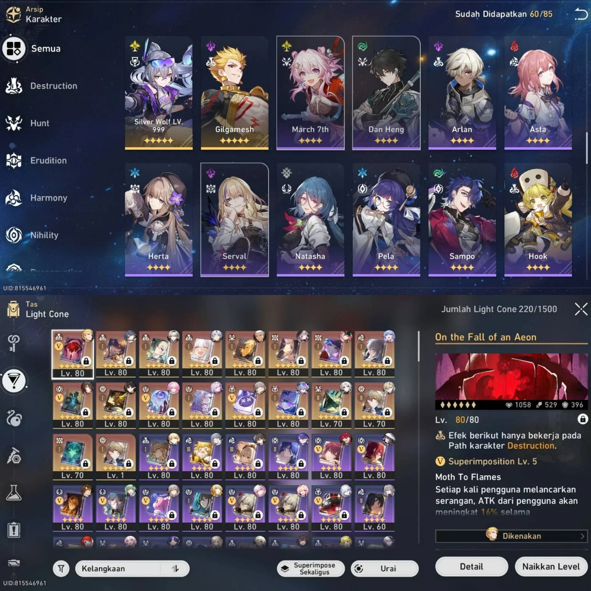 AKUN ENDGAME 30 LIMIT + 8 SIGN EZ END GAME
