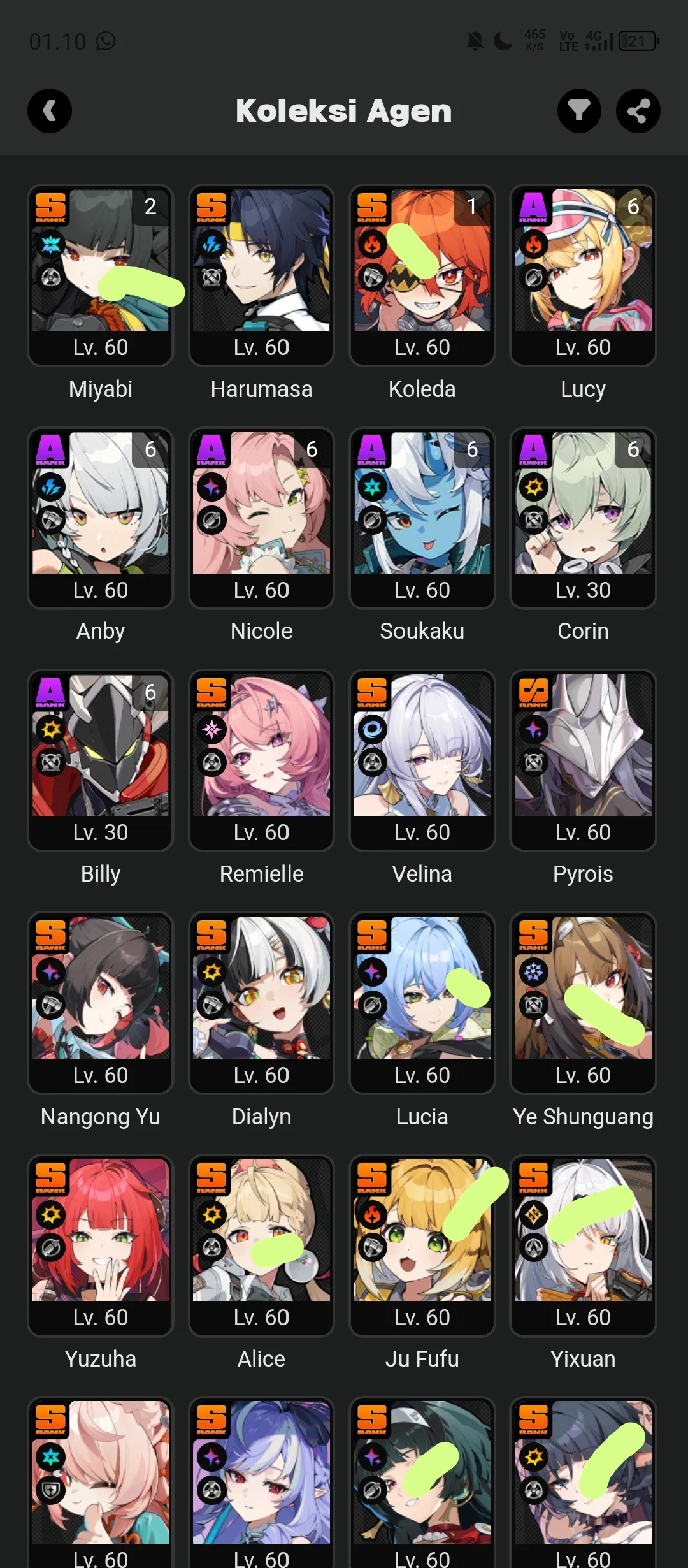 SELL ACC ZZZ MAIN ACCOUNT IK LV60 STORY 3.2  4 Void Hunter A lot of support agent   *the yellow agent with signature