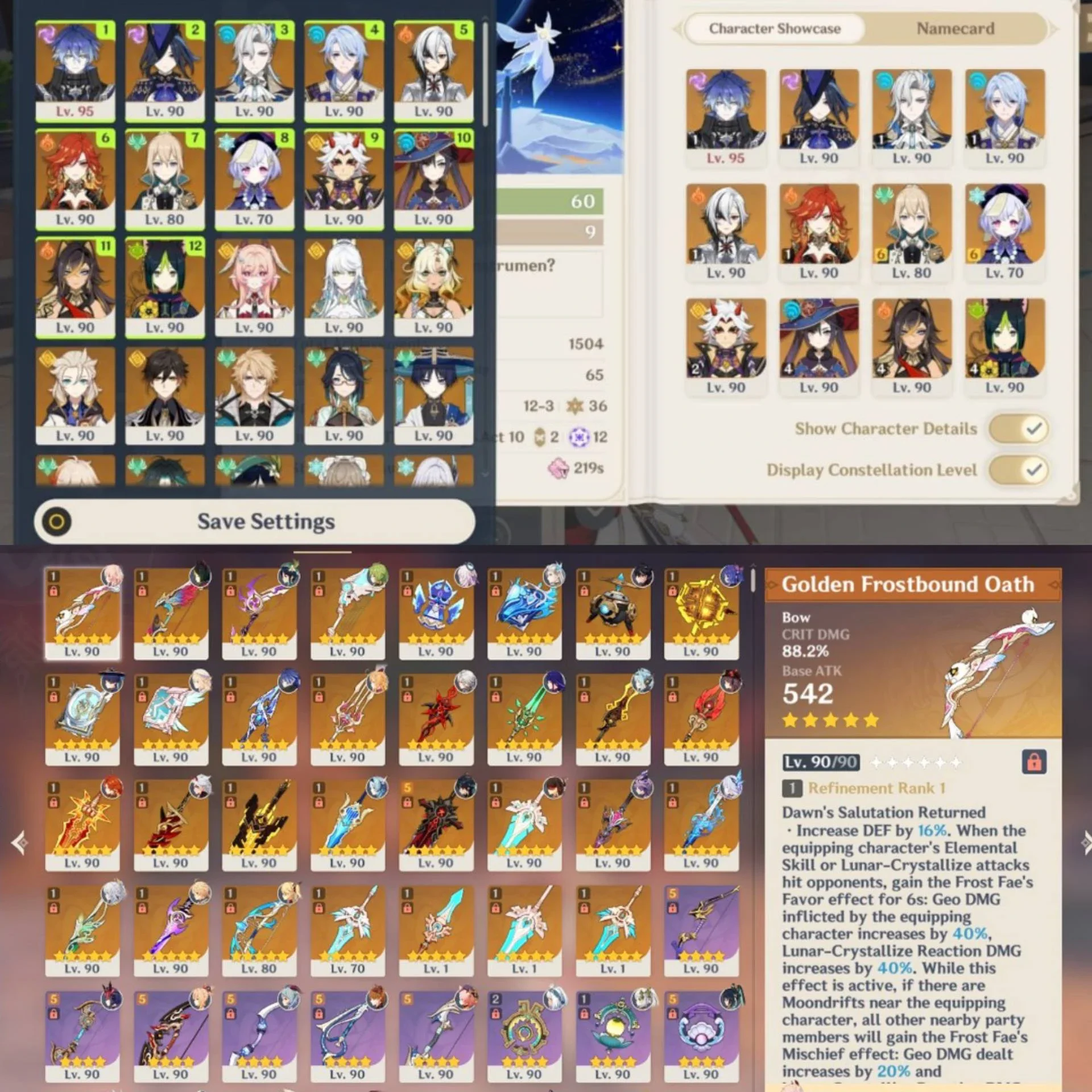 ASIA | GENSHIN ENDGAME | 52 LIMITED CHARACTER (44 EX CONS) | 21 SIGNATURE WEAPON