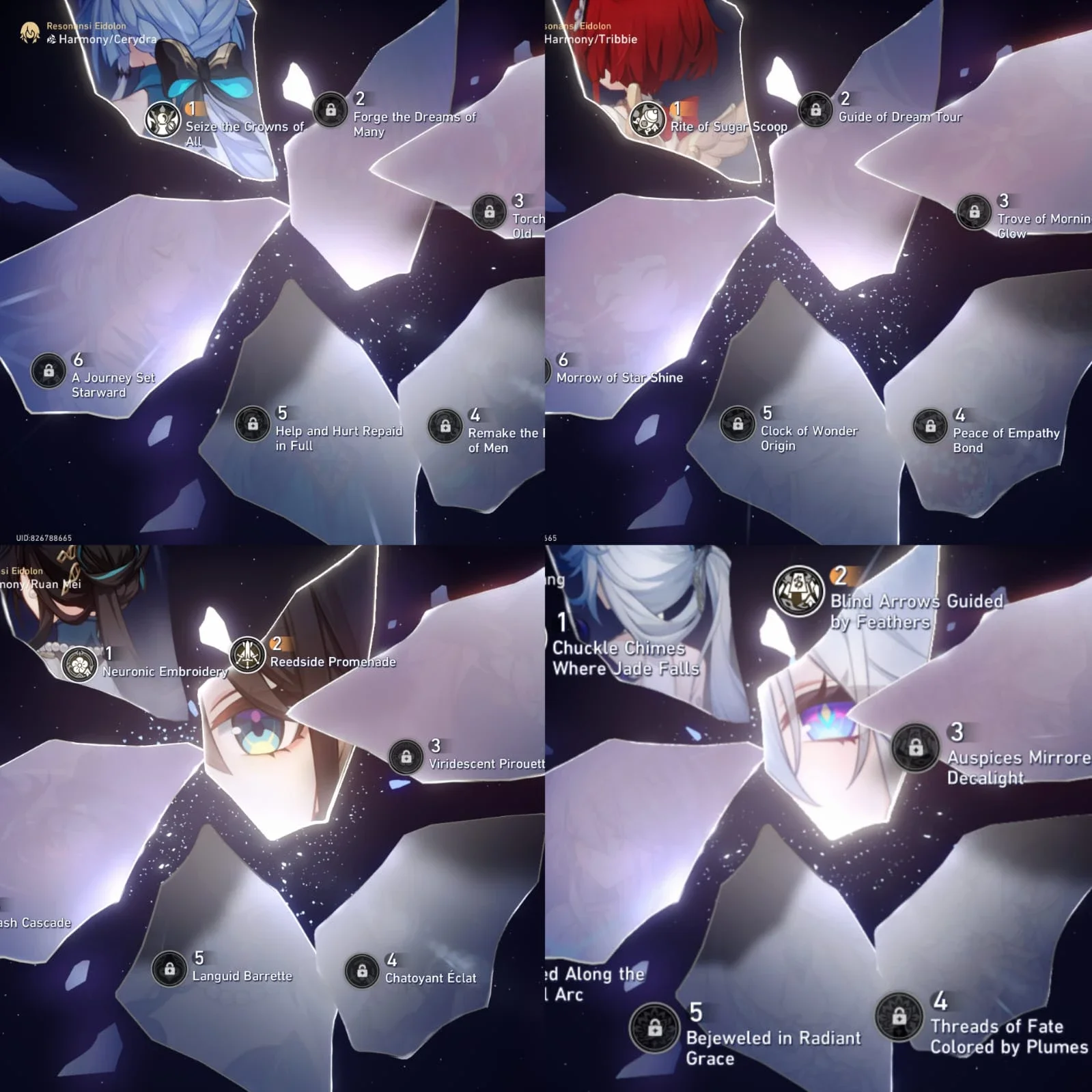 E6 EVANESCIA, E6 HUOHUO, E2 YAO GUANG