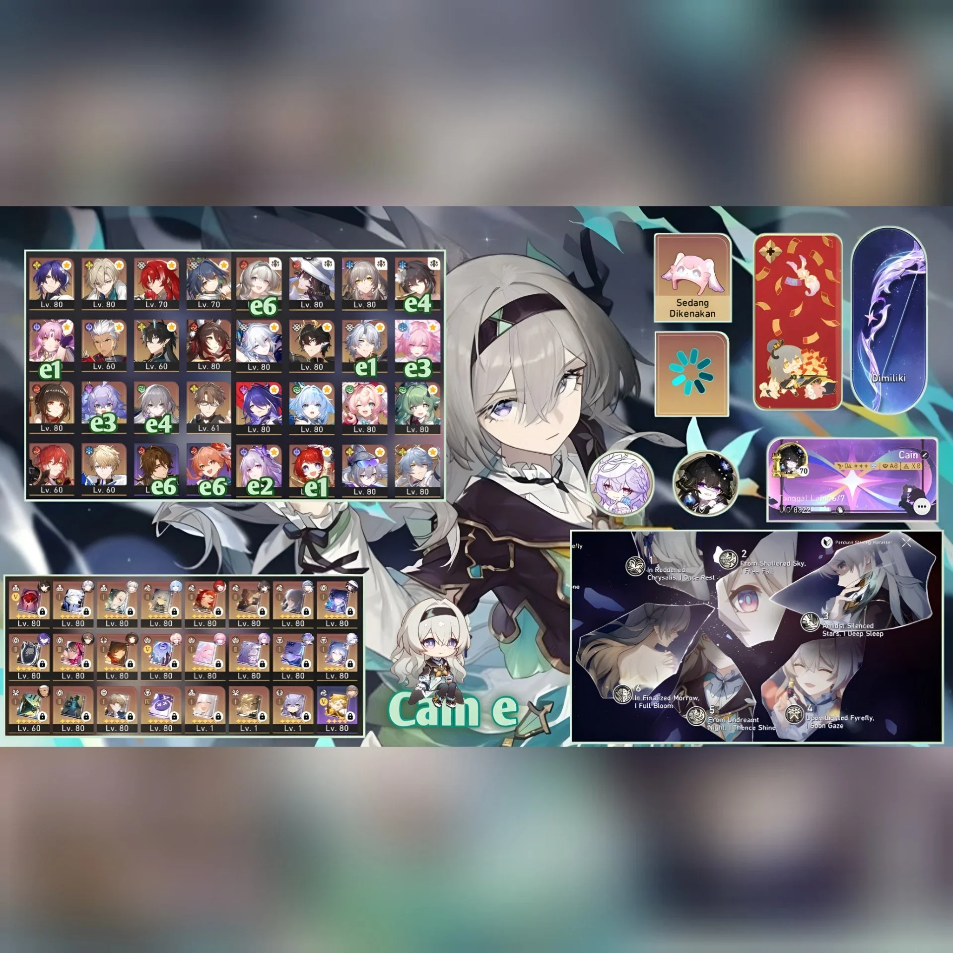 E6 FIREFLY + E3 CYRENE + E2 CASTORICE + E1 TRIBIE + PHAINON | 3 LIGHT CONE MEMORY SHARD
