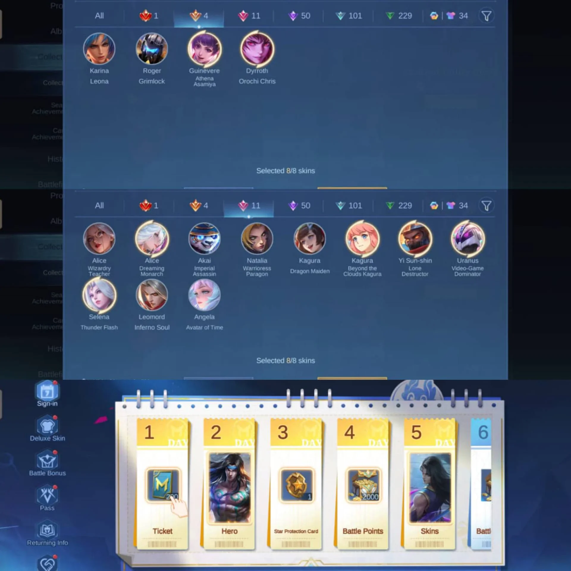 LEGEND FRANCO, KOFF DIROT GUIN KARINA, CC YSS ALICE NATALIA, CLOUDS KAGURA