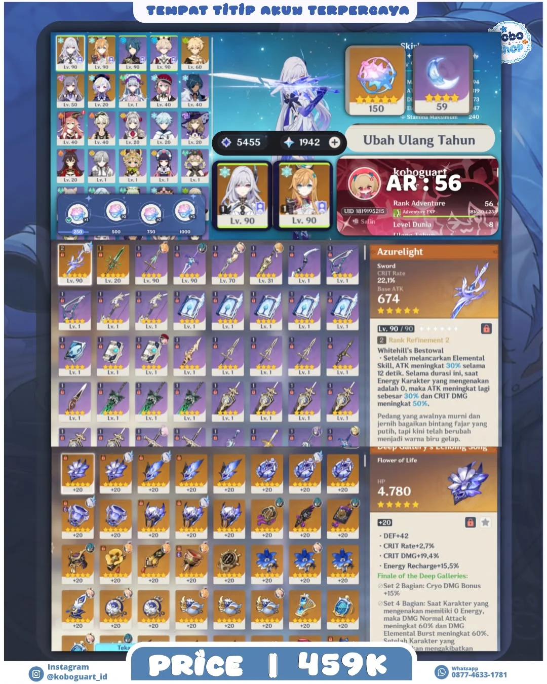 AKUN GENSHIN , SKRIK PREM DENGAN 150 IF DAN BD UNSET