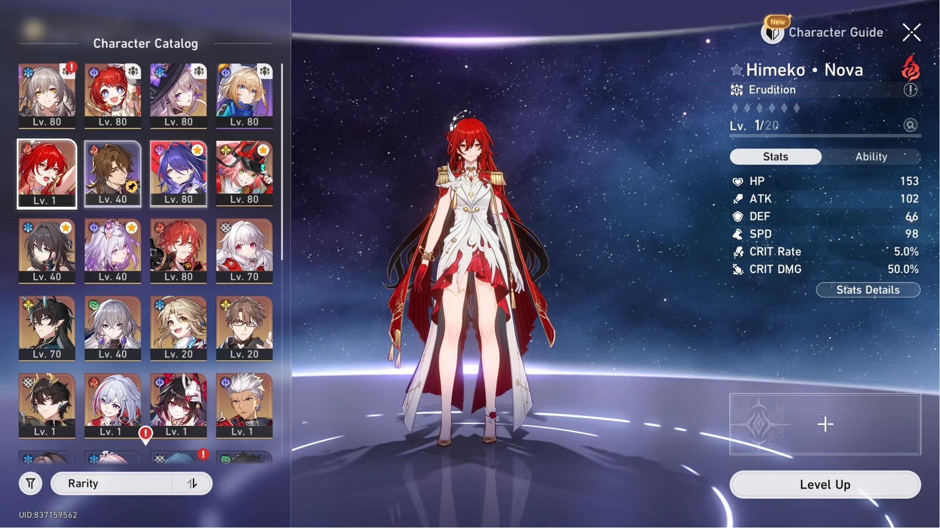 ASIA | 24x 5★ (2x Sigs) | Castorice+Sig, Rappa+Sig, Tribbie, The Herta, Himeko Nova, Ruan Mei, Castorice | User Unset | HSR-008