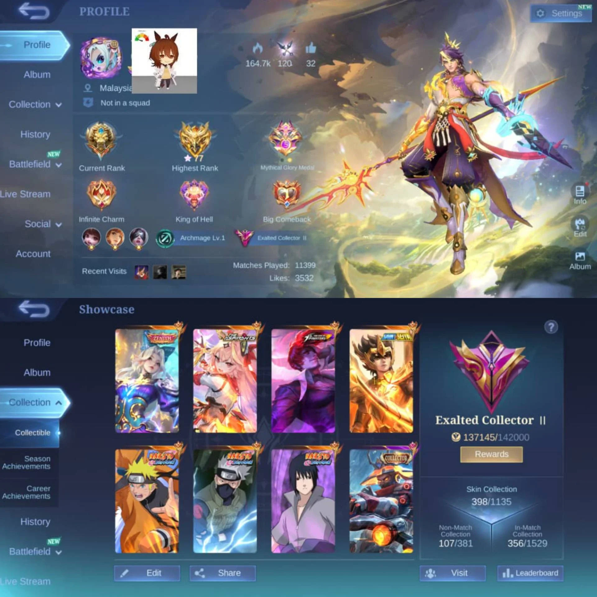 LEGEND FRANCO, KOF CHOU KARINA, 3 NARUTO, ZENITH SELENA, DLL